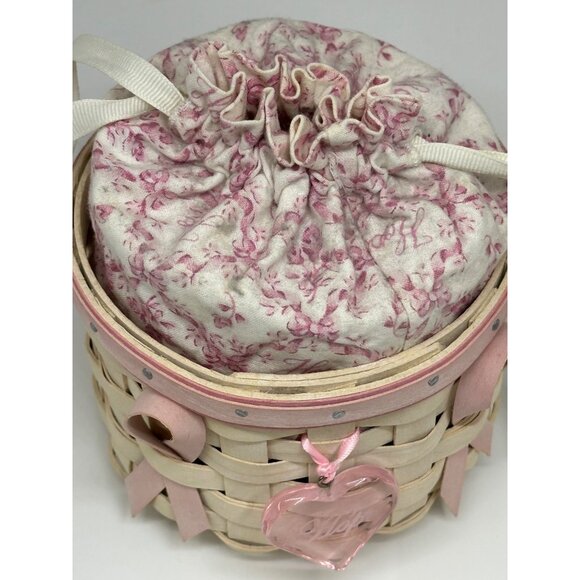 Longaberger Horizon of Hope Basket Tie-On | Floral Liner & Heart Charm 2006 READ - Picture 8 of 8
